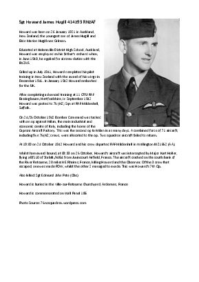 A preview of a PDF biography for Hugill, Howard James